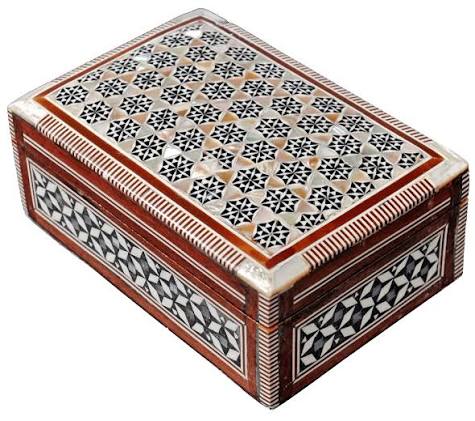 TURATH Mother of Pearl Inlaid Wooden Jewelry Box